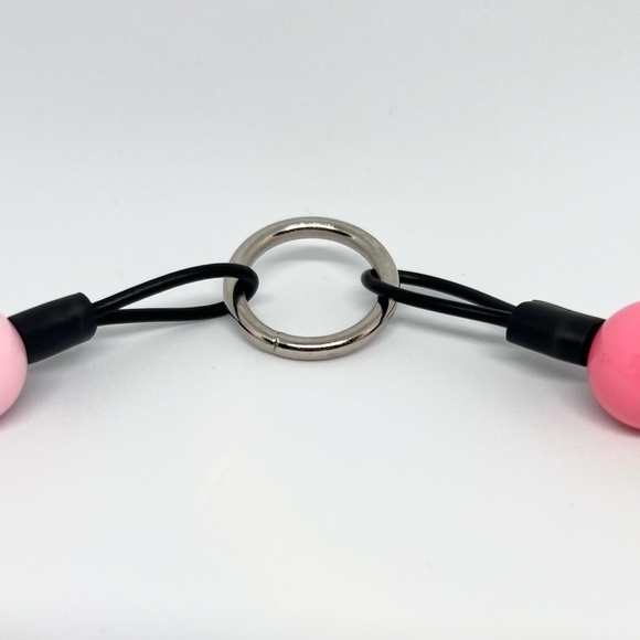 Beaded Dog Collar Necklace Size Medium Watermelon & Daisies Pink Green Floral - Picture 4 of 8